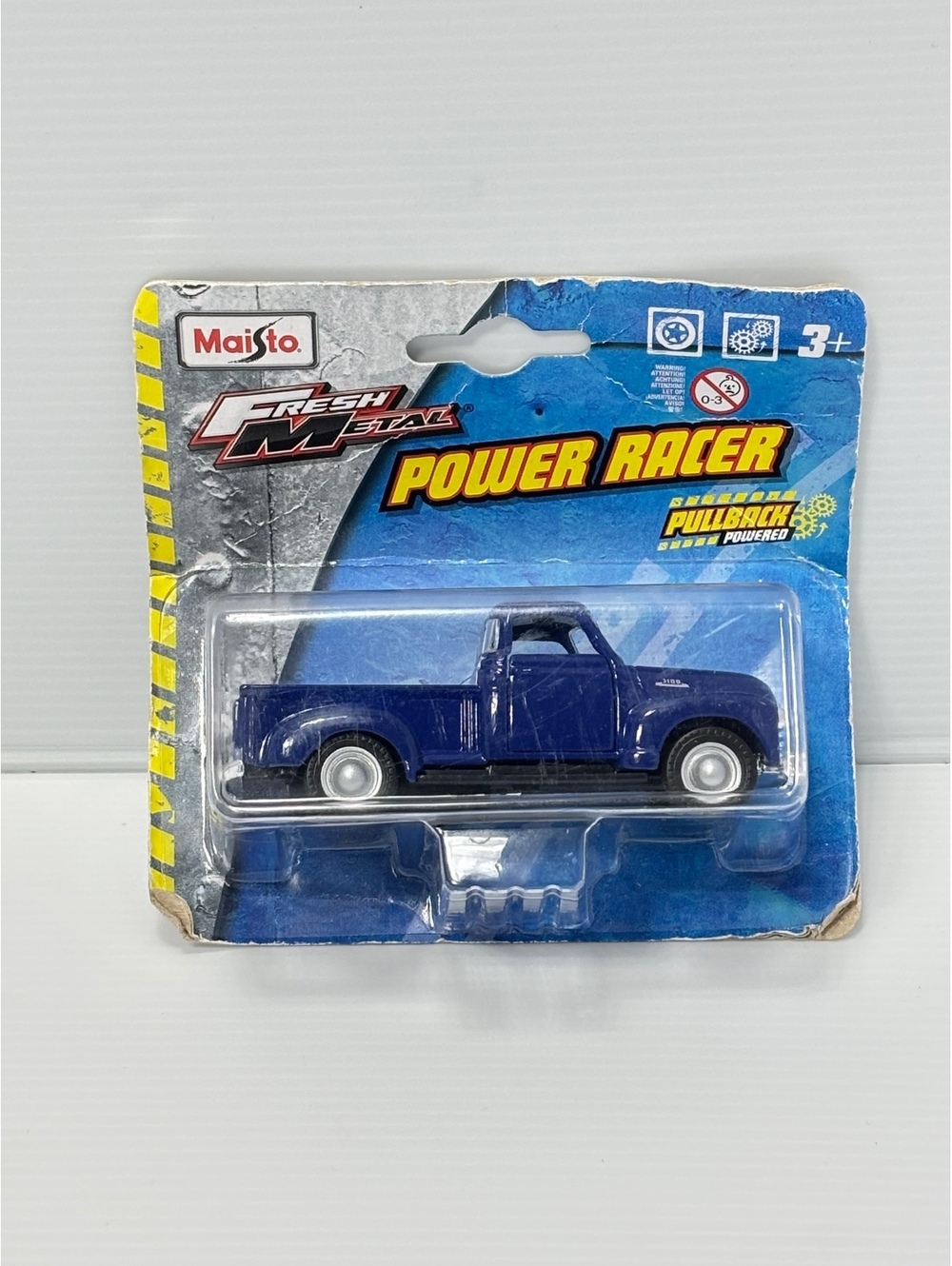 Maisto Fresh Metal Power Racer Blue Chevrolet Pickup Truck Pullback Toy Car